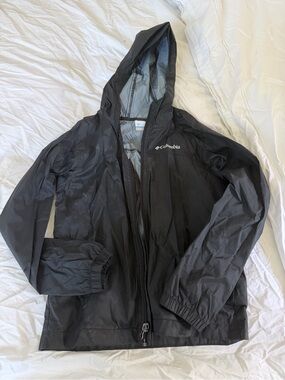 Columbia Black Hooded Rain Jacket